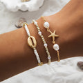 3Pcs Summer Shell Bracelet Set for Women Bohemia Starfish Charm Pearl Seed Beads Party Summer Beach Jewelry Pulseras Mujer