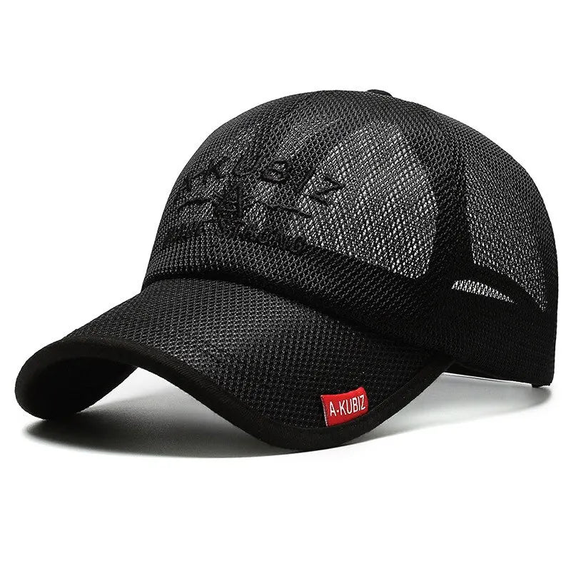 Embroidered Mesh Baseball Cap – Sun Protection Visor Hat for Men & Women