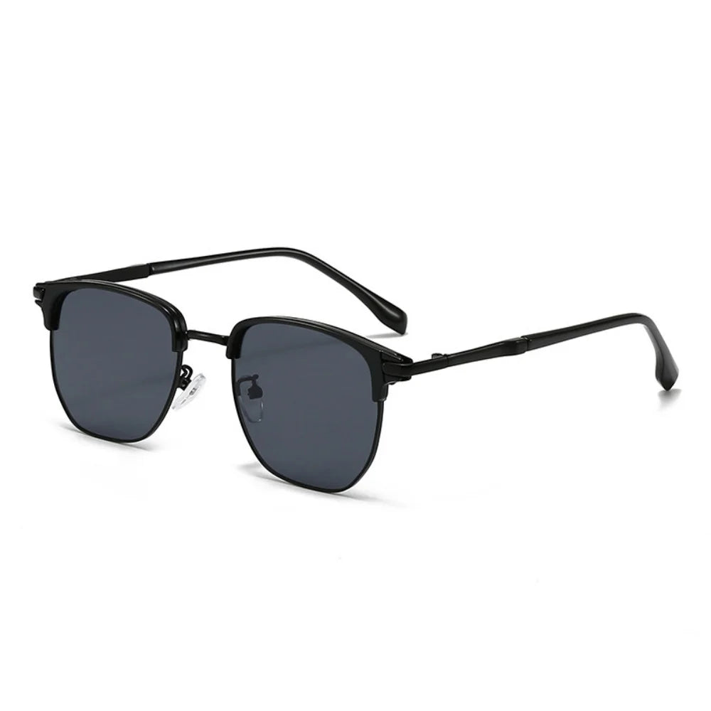 Vintage UV400 Sunglasses – Elegant Half Frame Design