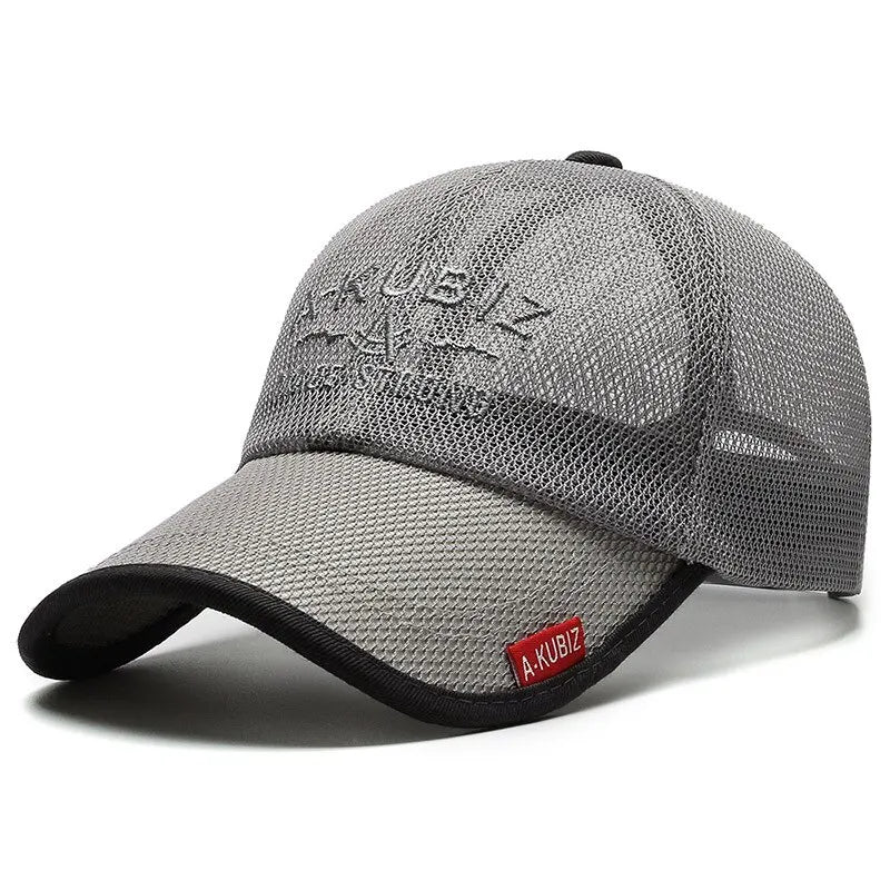 Embroidered Mesh Baseball Cap – Sun Protection Visor Hat for Men & Women