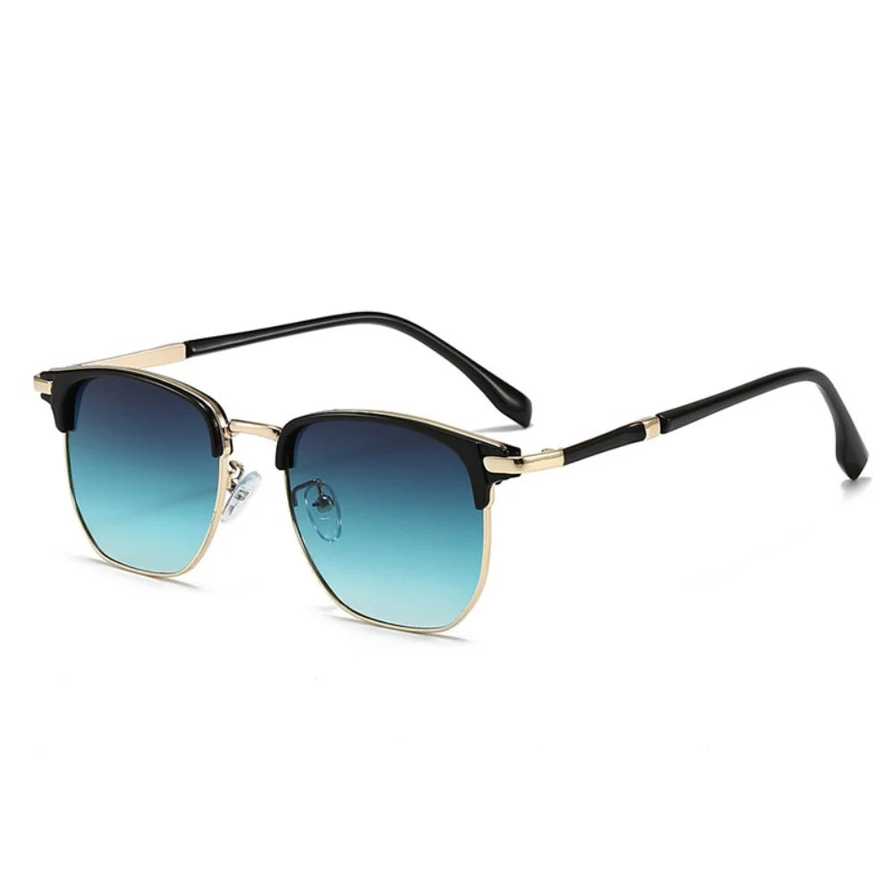 Vintage UV400 Sunglasses – Elegant Half Frame Design