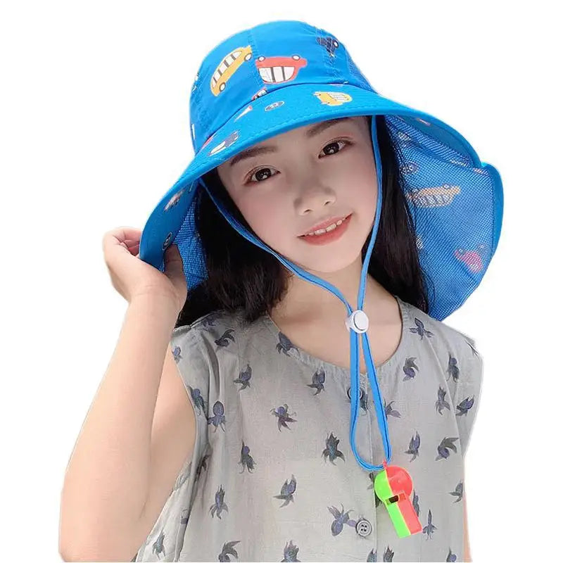 Summer Hats For Children Girls Boys Outdoor Sunshade Neck Sun Protection Breathable Big Brim Sun Hat Beach Accessories Sunhat