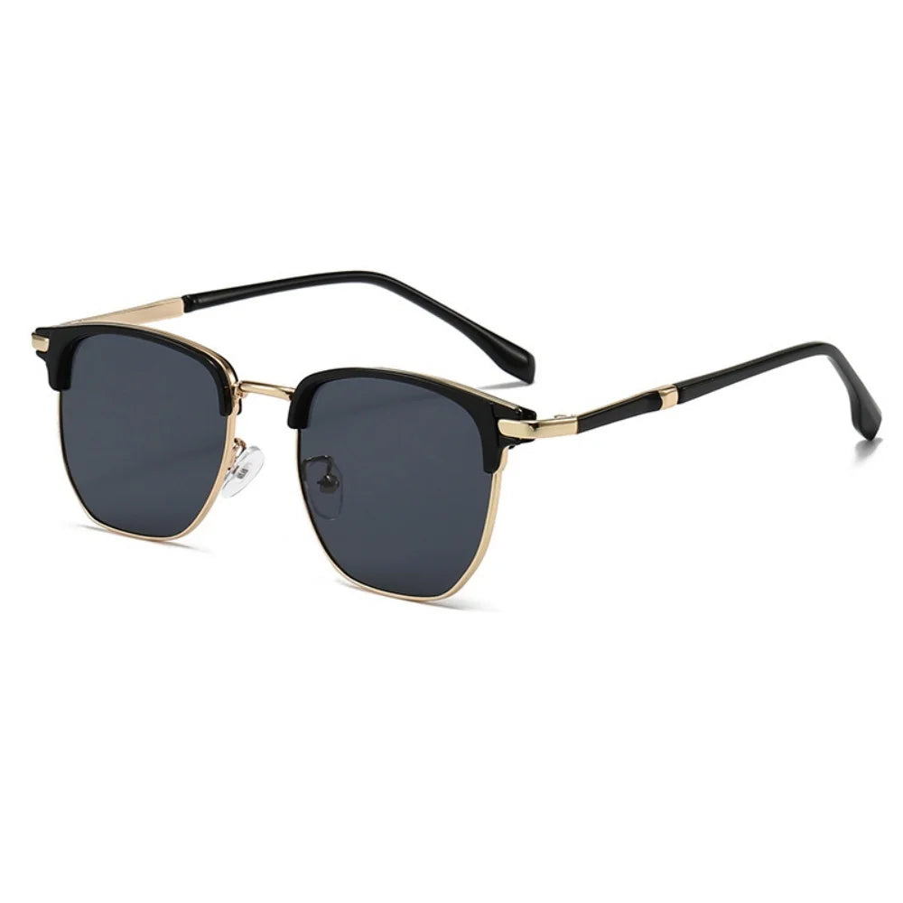 Vintage UV400 Sunglasses – Elegant Half Frame Design
