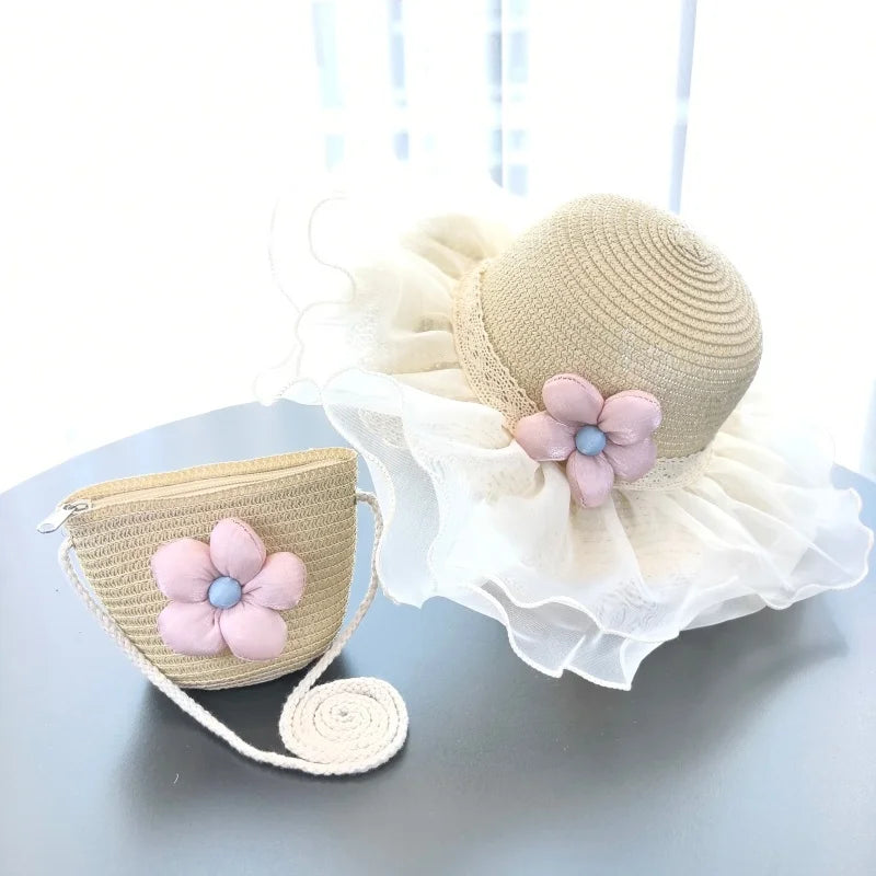 Sun Hat & Handbag Set for Girls & Women – Matching Beach Accessories