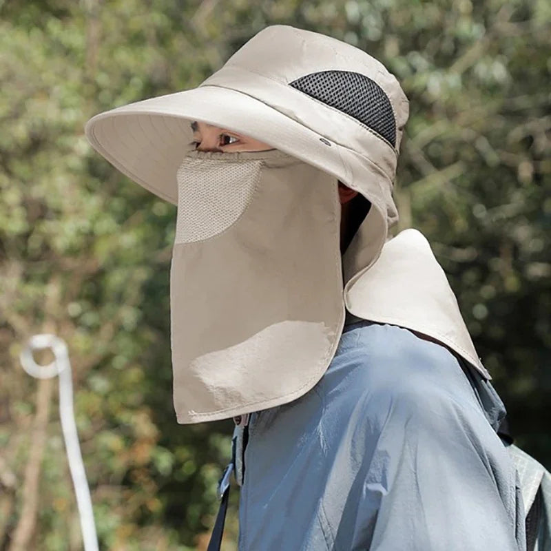 Summer Sun Hats UV Protection Outdoor Sports Fishing Cap For Men Women Hiking Camping Visor Bucket Hat Neck Flap Fisherman Hat