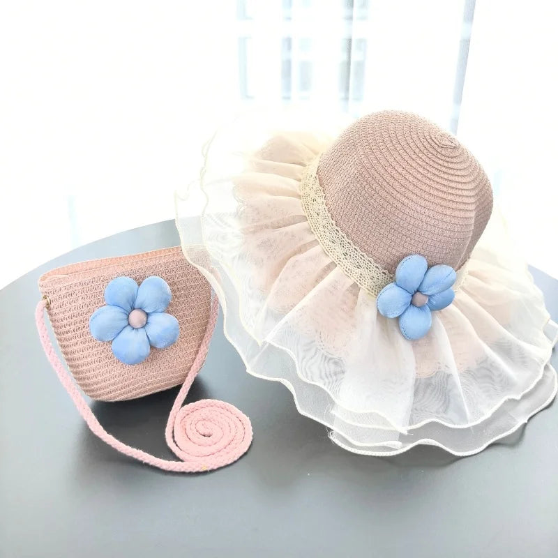 Sun Hat & Handbag Set for Girls & Women – Matching Beach Accessories