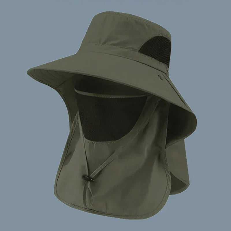 UV Protection Bucket Hat with Neck Flap – Outdoor Fishing & Hiking Cap
