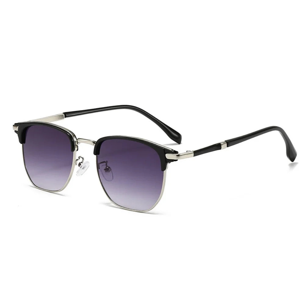 Vintage UV400 Sunglasses – Elegant Half Frame Design