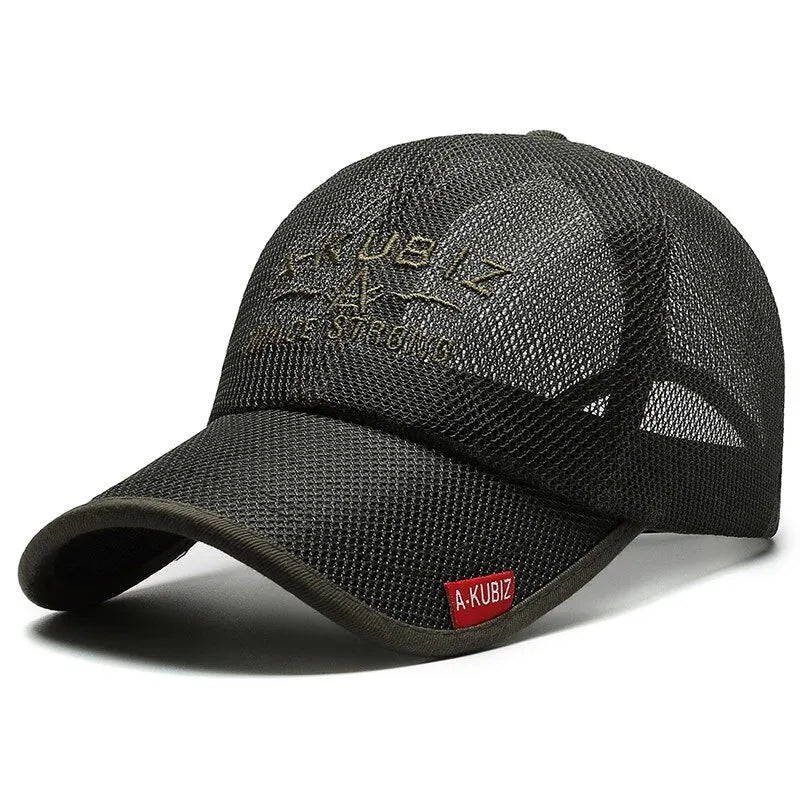 Embroidered Mesh Baseball Cap – Sun Protection Visor Hat for Men & Women