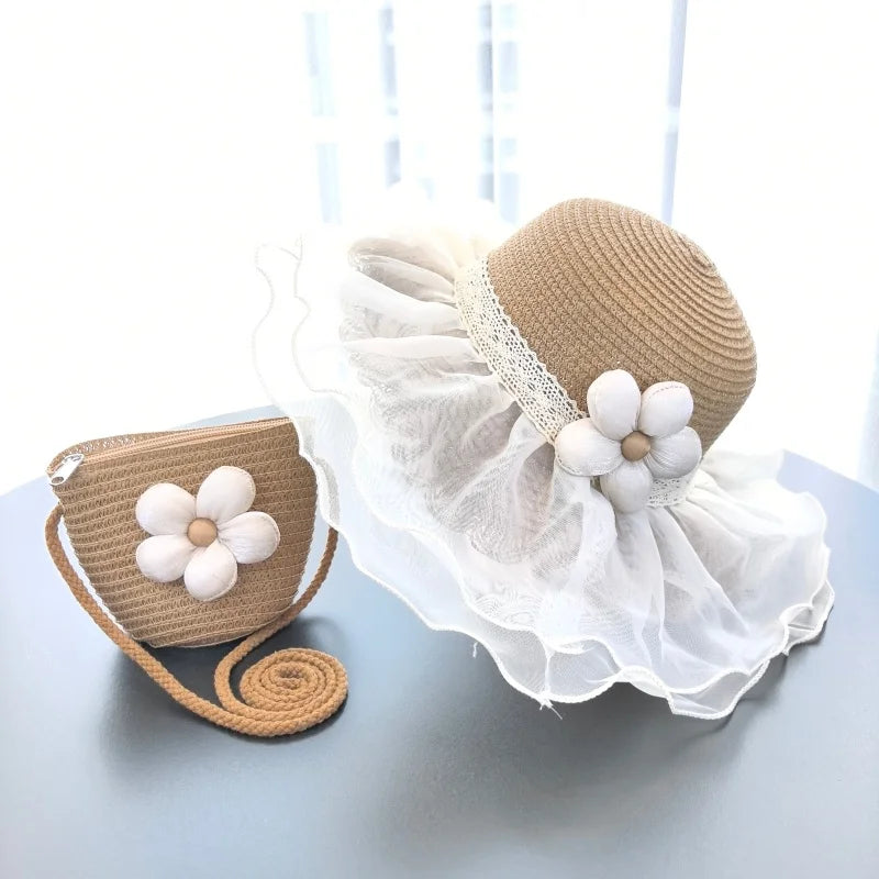 Sun Hat & Handbag Set for Girls & Women – Matching Beach Accessories