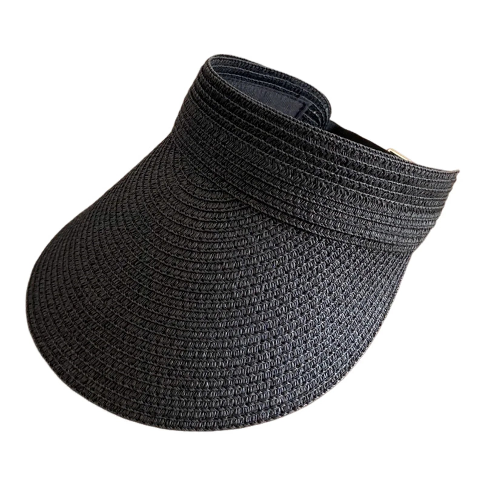 Foldable Wide Brim Straw Hat for Women – Hollow Top Beach & Travel Hat