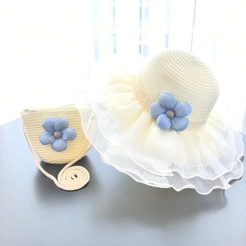 Sun Hat & Handbag Set for Girls & Women – Matching Beach Accessories